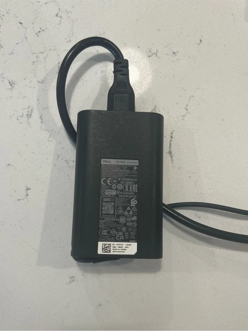 Dell Laptop Charger 65W with Round Tip Power Adapter